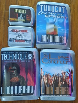 Lot of 5 Scientology L Ron Hubbard Lecture Sets- Dianetics - Survival - Thought