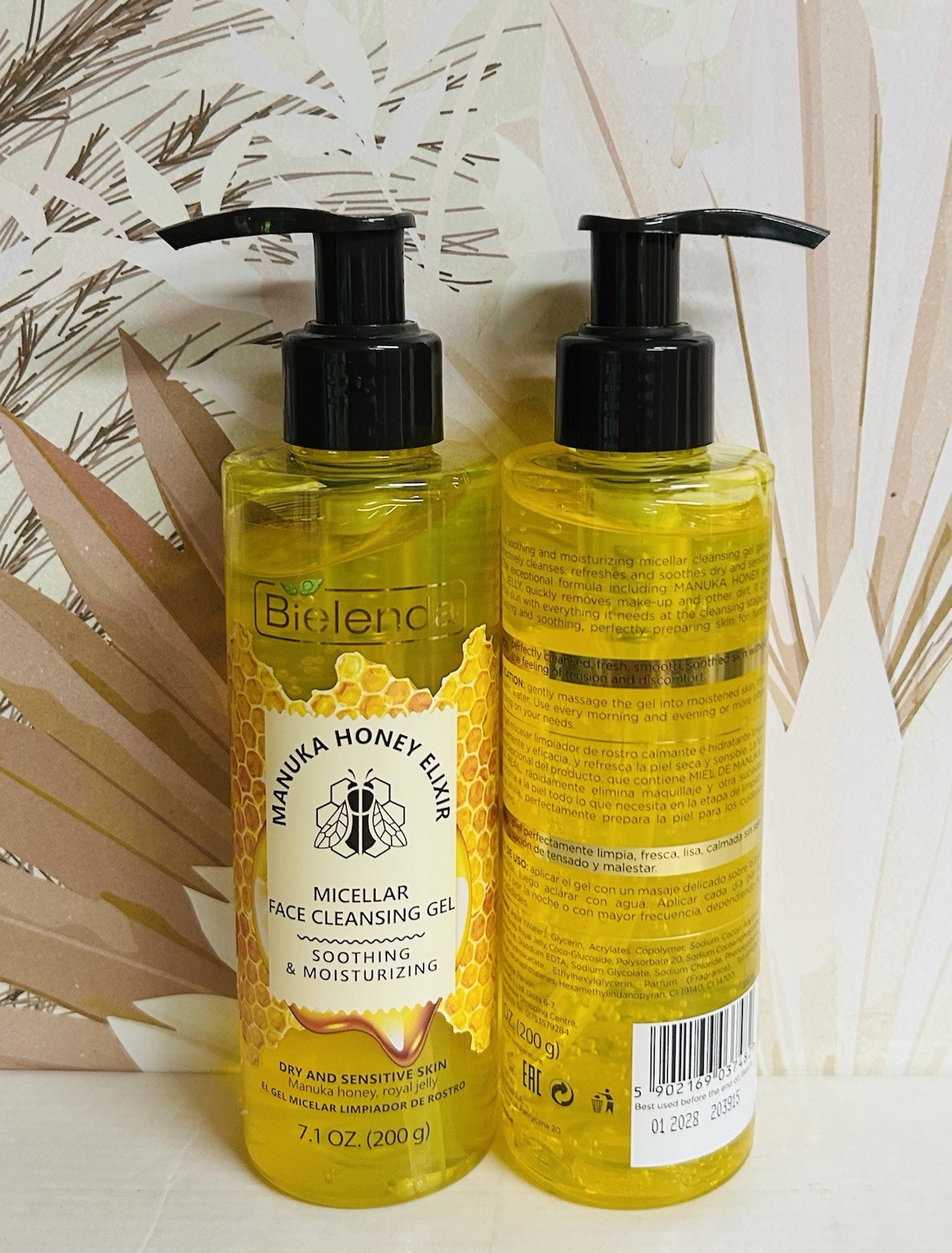 2-Pack Bielenda ~ Manuka Honey Elixir Micellar Face Cleansing Gel 7.1 fl oz Each