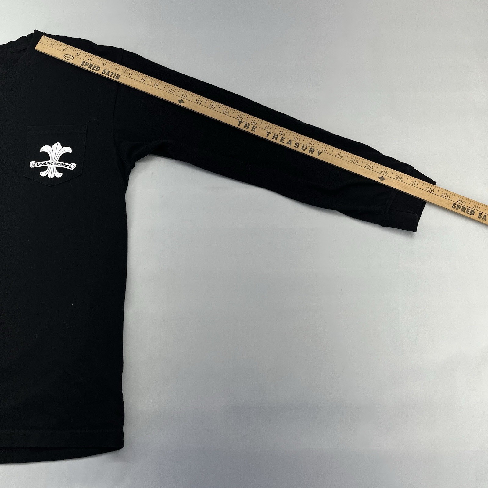 Chrome Hearts Black Long Sleeve T Shirt XXL Fleur De Lis Scroll Logo Cotton GUC thumbnail 15