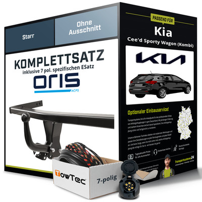 Für KIA Cee'd Sporty Wagon Typ ED Anhängerkupplung starr +eSatz 7pol 07-12 NEU