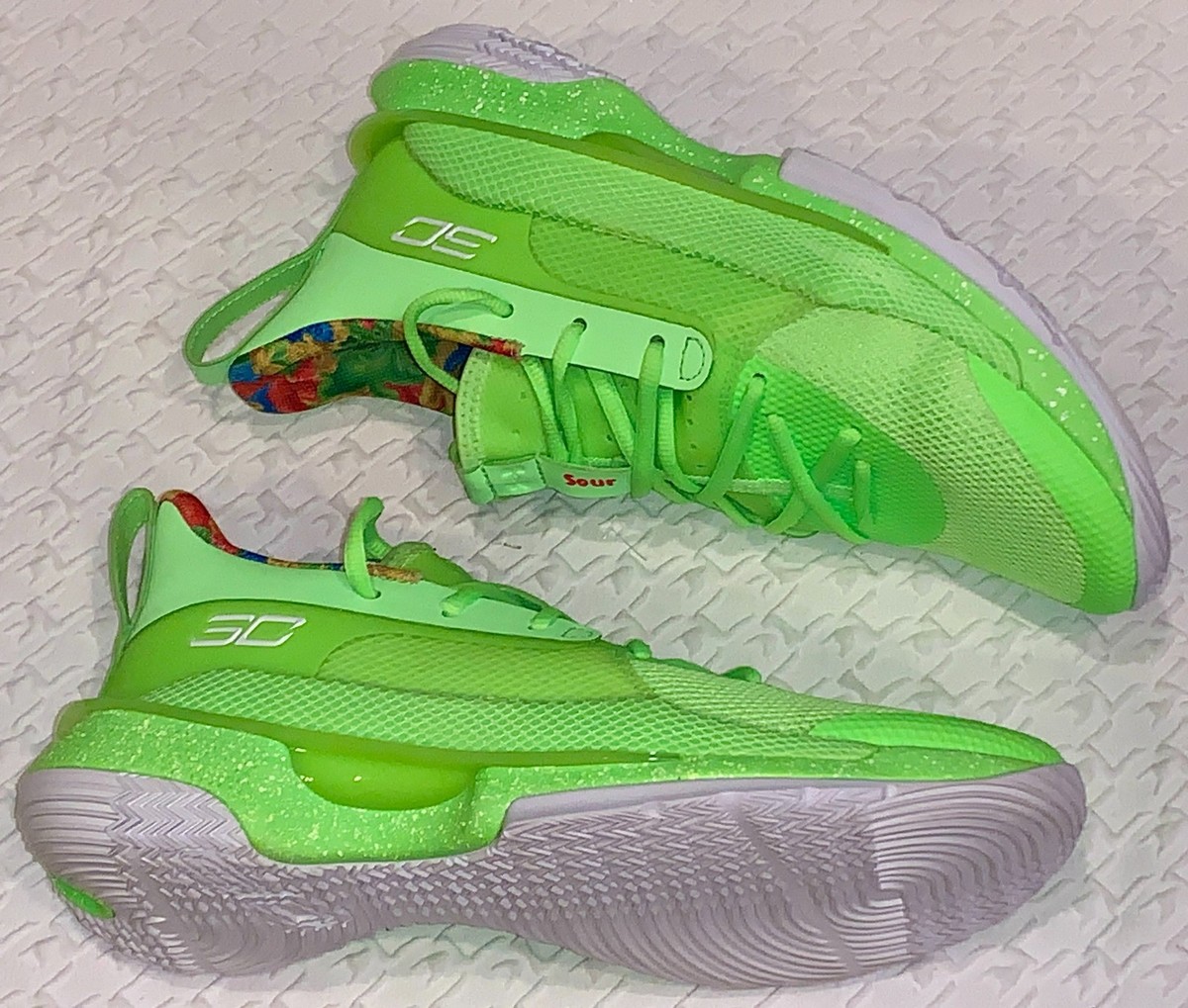 UNDER ARMOUR Curry 7 Sour Patch Kids Lime Green Basketball Shoes