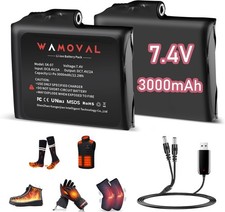  2-Pack 7.4V 3000mAh Li-Polymer Rechargeable Battery Pack, 22.2Wh 2A Replacemen