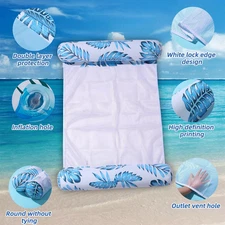 3/5 Pack Leaf Pattern Pool Hammock - Upgraded 4-in-1 Water Float (Hammock/Sad...