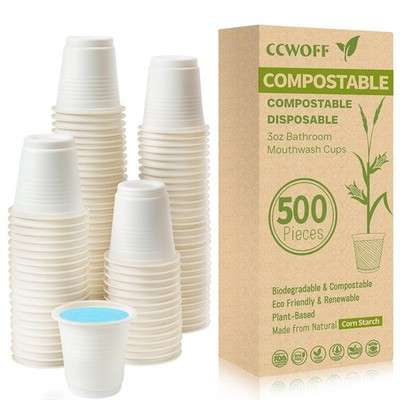 500P 3OZ Bathroom Cups for Bathroom Eco Friendly Biodegradable Compostable Cu...