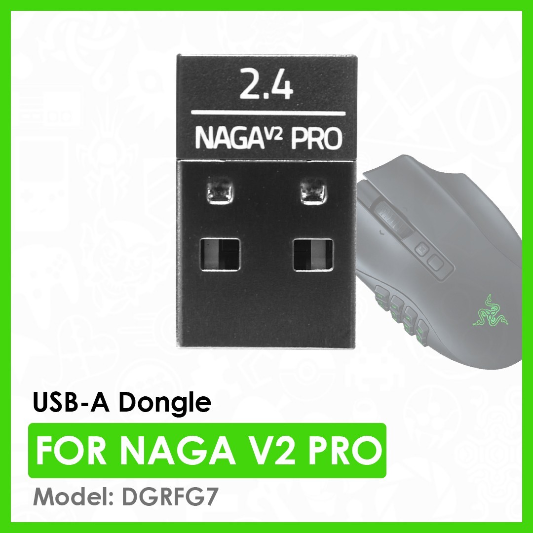 Genuine Razer USB-A Dongle for Naga V2 Pro Gaming Mouse | Black | DGRFG7