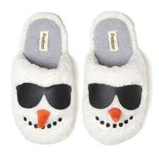 Dearfoams Unisex Slippers Size W11 / M9 White Snowman Critter Scuff Loungewear