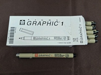 Sakura Pigma Graphic 1 Marking Pen Black Archival Ink for Art Illustration Japan
