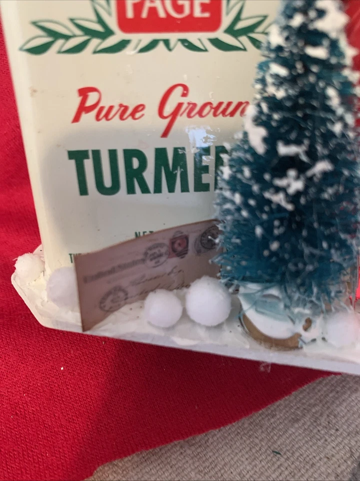 Christmas primitive Postman Spice Tin Riser  Tray - Coffee Bar Decor - Image 3 of 4