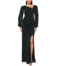 Betsy & Adam Metallic Crinkled Gown MSRP $279