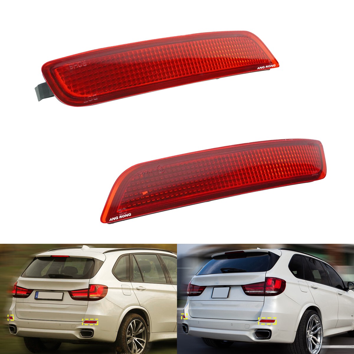 BINB ROAD Heckstoßstangen Reflektor Für BMW F15 X5 2014-2017 - Rot, 63147290091+63147290092