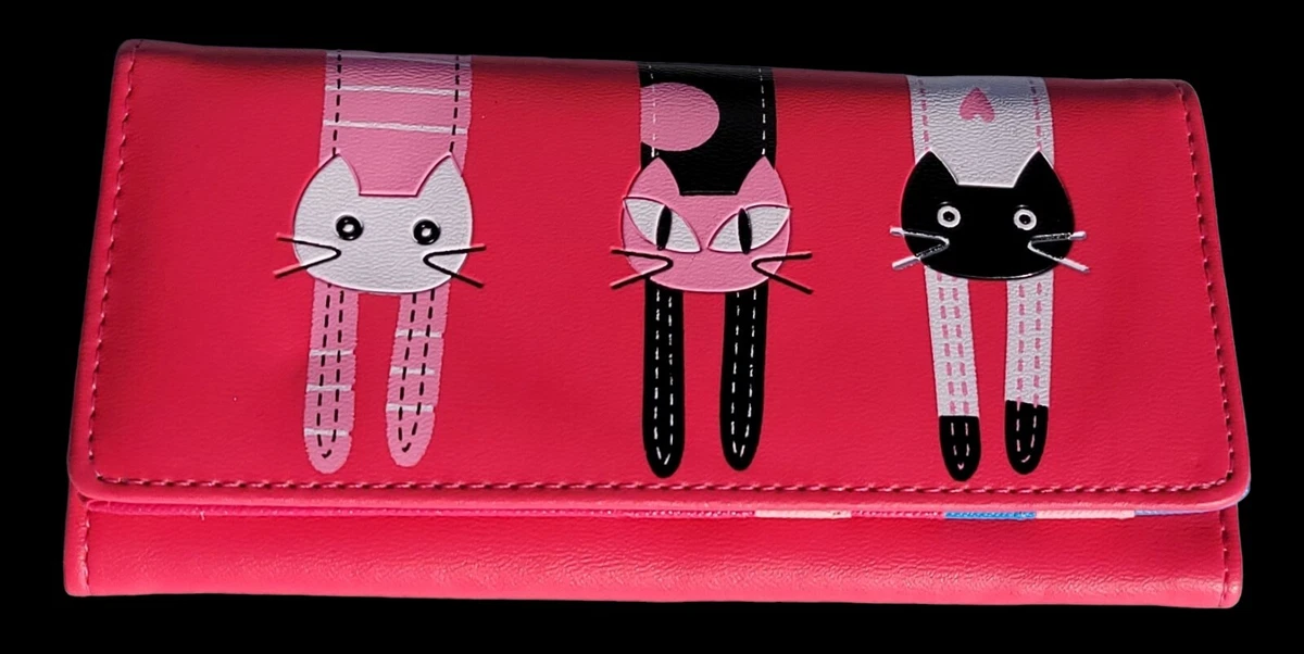 Botusi Kitty Cat Deep Pink Wallet Billfold Clutch Checkbook Credit Cards  NEW | eBay
