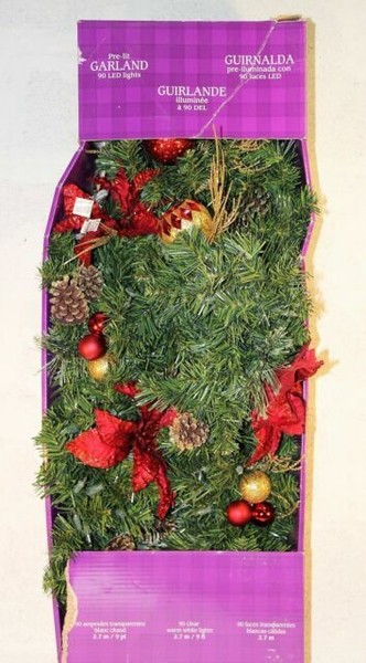 9' 90 Pre-Lit LED Garland with Decorations 753537 for sale online | eBay