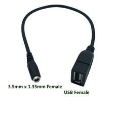 USB 2.0 Female to DC 3.5 x 1.35mm Female 5V DC Power Jack Charging Adapter Cable