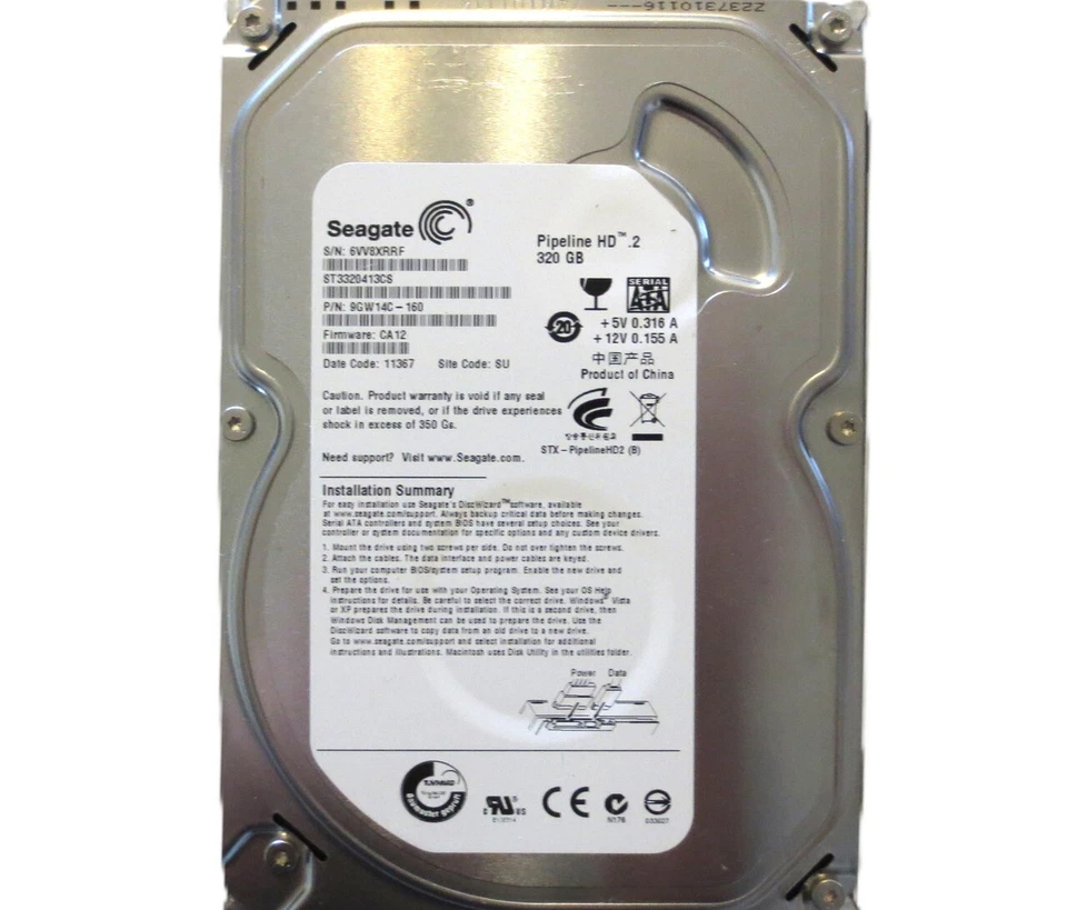 Seagate ST3320413CS PN: 9GW14C-160 FW:CA12 (6VV) SU China 320gb 3.5" 2011 - Image 2 of 4
