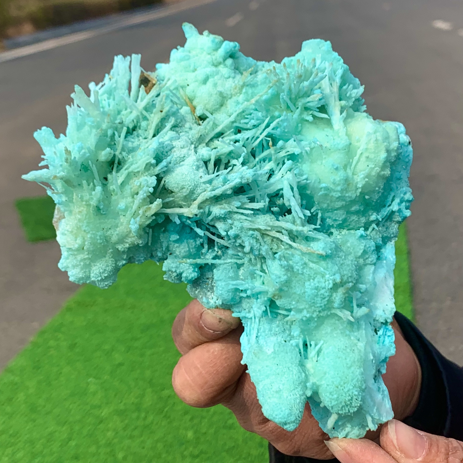 1.15LB Natural blue texture stone crystal,Heteropolar of Chinese blue aragonite