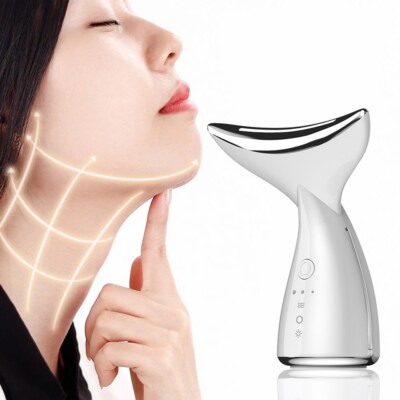 MASAJEADOR FACIAL PARA CARA Y CUELLO REAFIRMANTE DE FOTONES LUZ