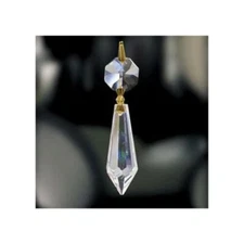 Crystalline Drops Asfour Crystal Hanging Prisms Crystals 38mm Clear W/ Gold Pin