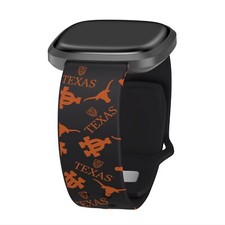 Correa de reloj Texas Longhorns HD para Fitbit Versa y Sense