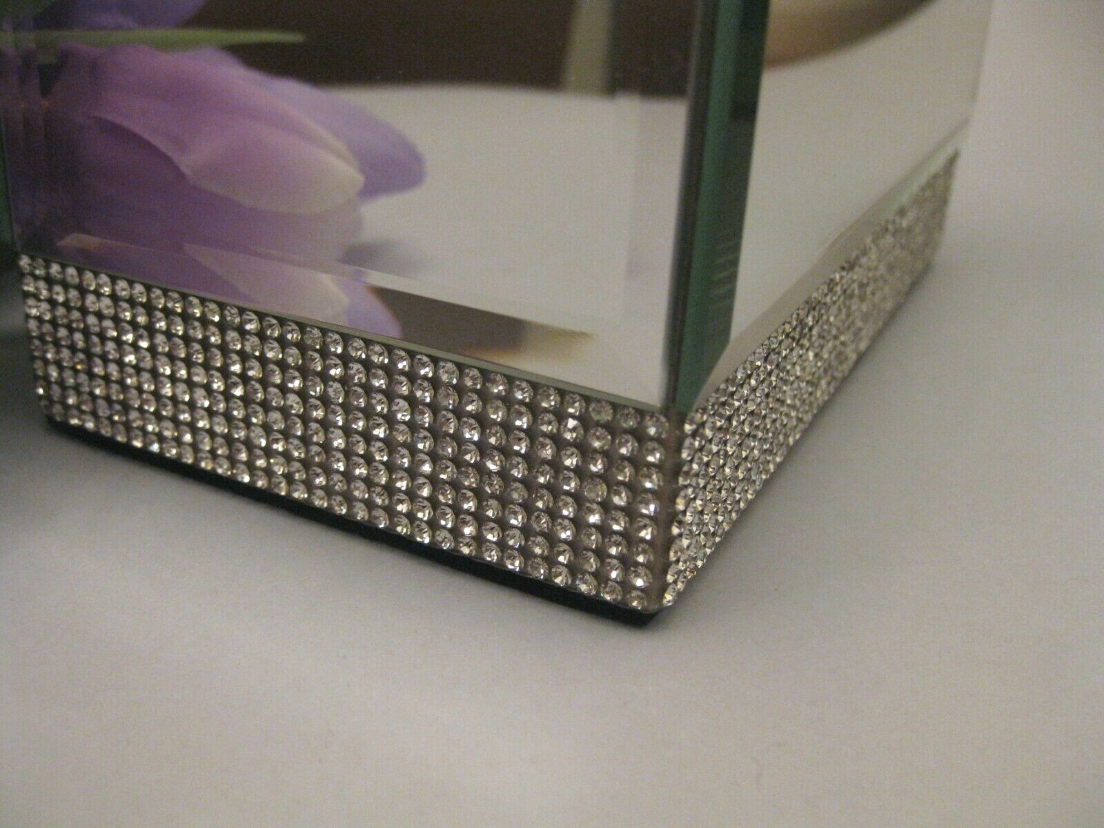 BELLA LUX Rhinestone DOUBLE MAKEUP Organizer HOLDER Mirror Bath