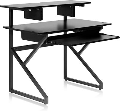 Gator Frameworks Studio Desk Workstation with (3U) Rack Shelf and