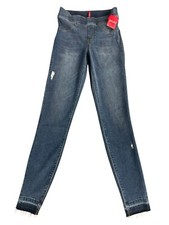 SPANX ANKLE SKINNY Jeans Women XS/TP Blue Distressed Pull On Jeans Jeggings