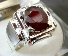 Mens Natural Ruby Gemstone Ring Handmade 925 Sterling Silver Yaqoot Stone Size 9