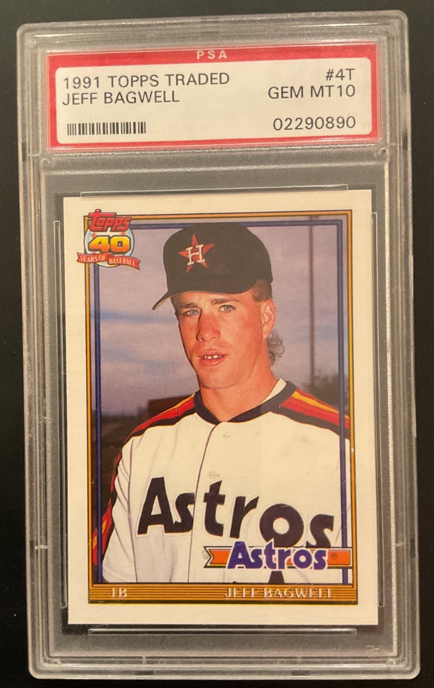 1991 Topps Traded #4T Jeff Bagwell Houston Astros RC Rookie HOF PSA 10  GEM MINT