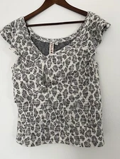 Dolan Anthropologie NWT $88 Animal Leopard Print Tapestry Assym Top Medium M USA