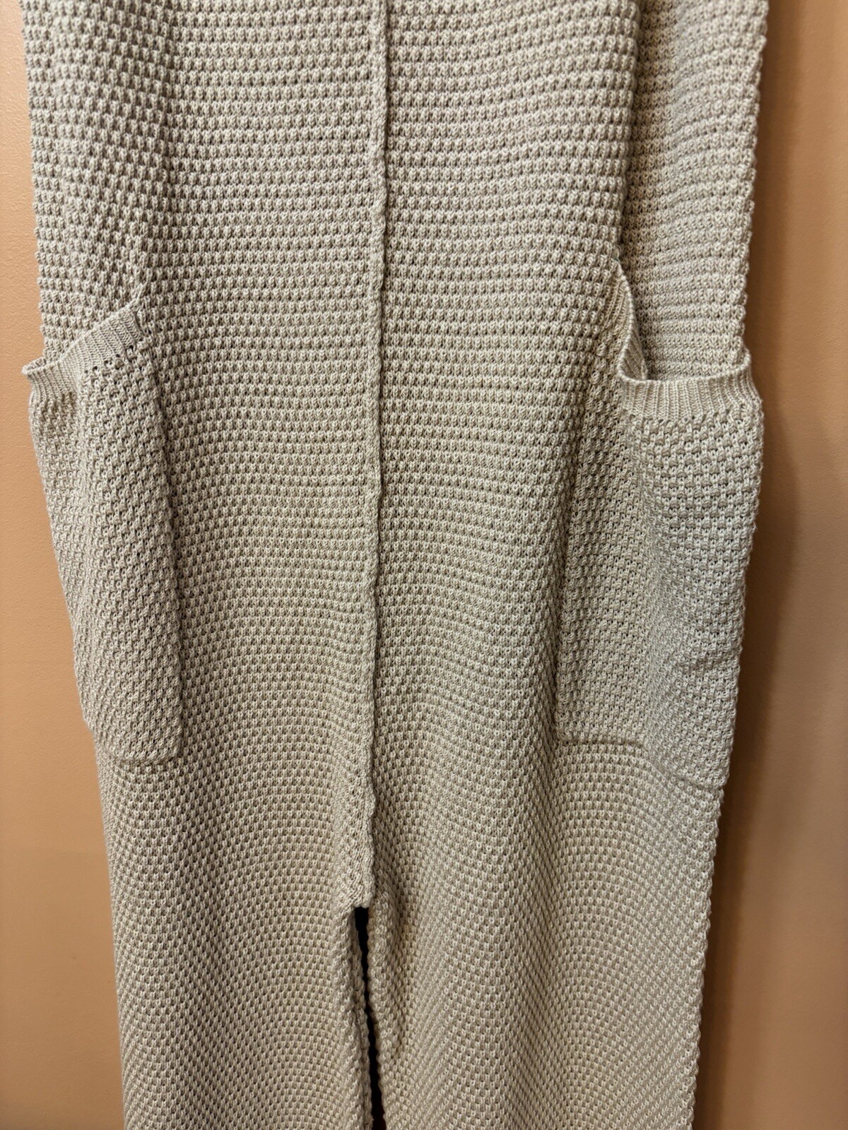 Anrabess Women’s Sleeveless Knit Jumpsuit Medium Khaki NWT