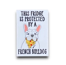 White French Bulldog Fridge Protector Magnet Gift Decor 2x3" Handmade