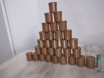 30 Pack Gold Opaque Medical Pill Bottle With Pop Top Caps. 6 DRAM
