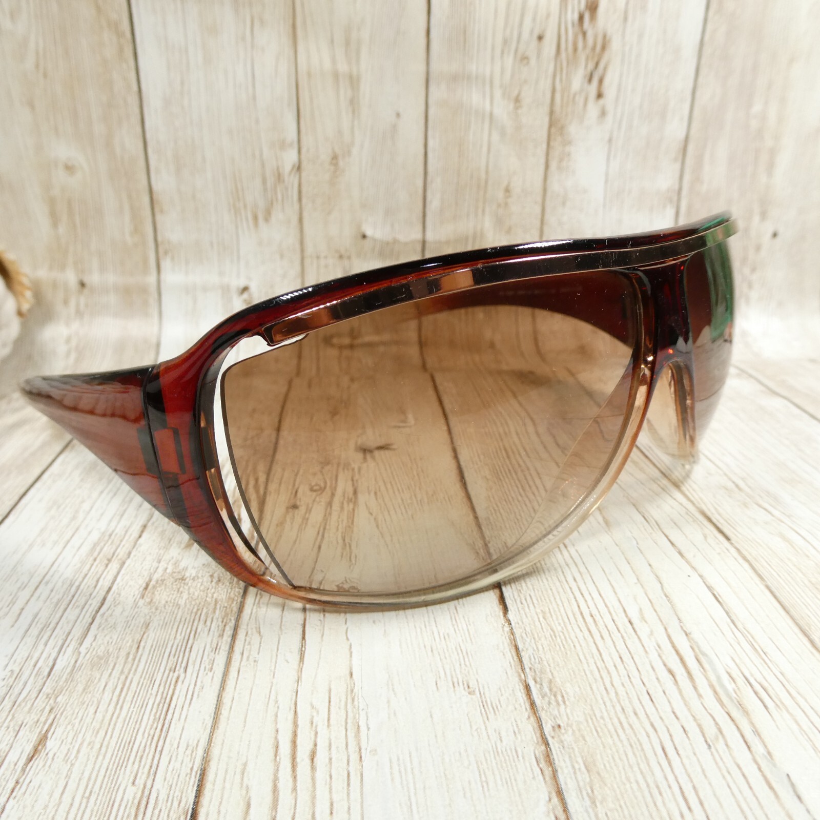 Guess Transparent Brown Gradient Wrap Sunglasses … - image 1