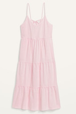 NEW Old Navy Pink Tiered Dress Midi Cami Swing Dress Large