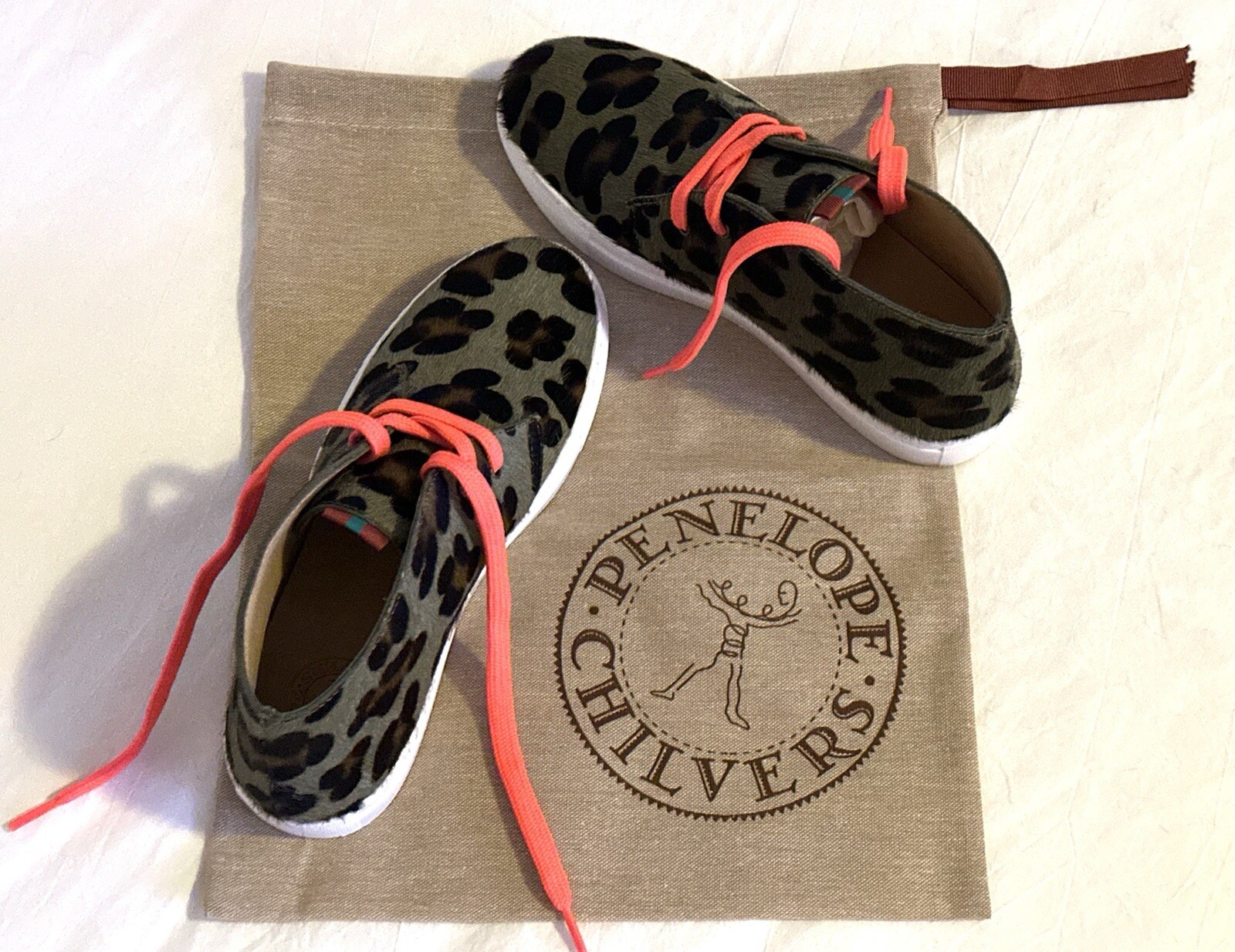 Scarpe da ginnastica Penelope Chilvers edizione speciale Jungle Leopard Pony nuove con scatola US 7