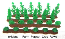 Marx reissue farm playset crop rows x 4, 1 corn, 1 beans, 1 tomatos & 1 cabbages