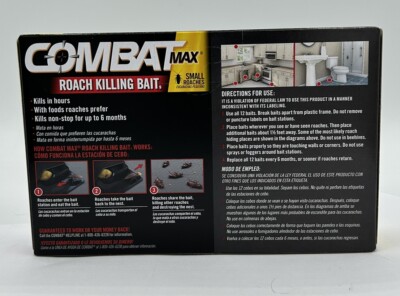 COMBAT 0.43 Oz. Small Roach Bait, 12 Baits/Pack, 12 Packs Carton Dia51910