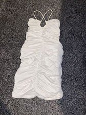White ruched stretch dress size s
