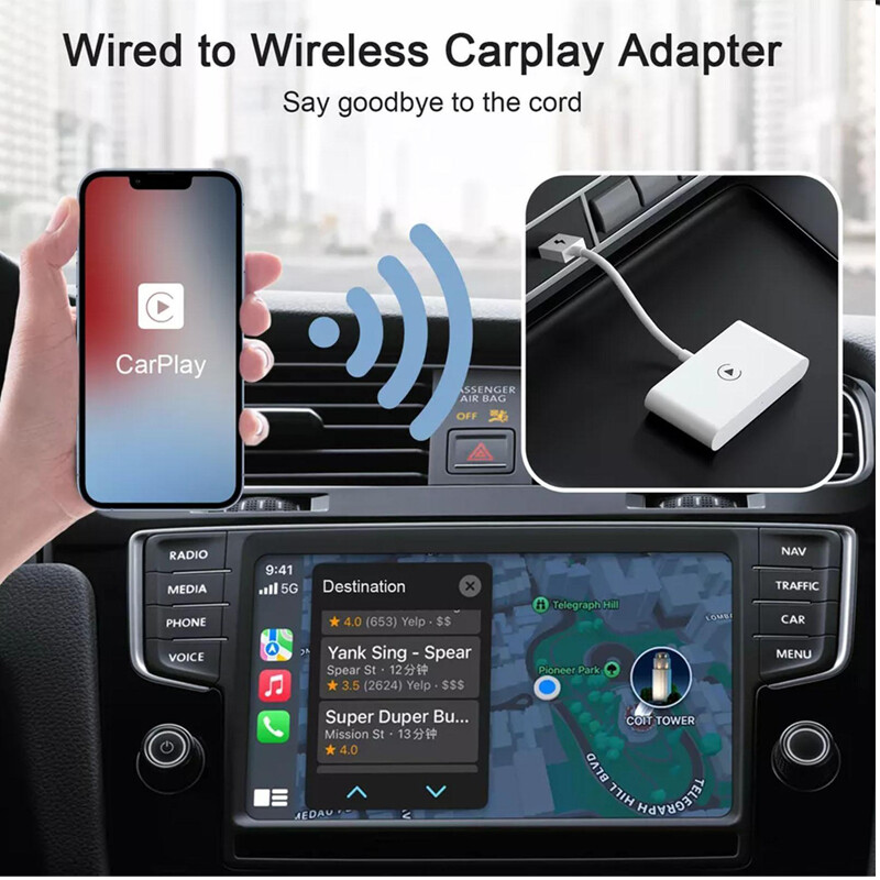 1×Wireless CarPlay Adapter Dongle for IOS OEM Wired CarPlay GPS Navigation MP5