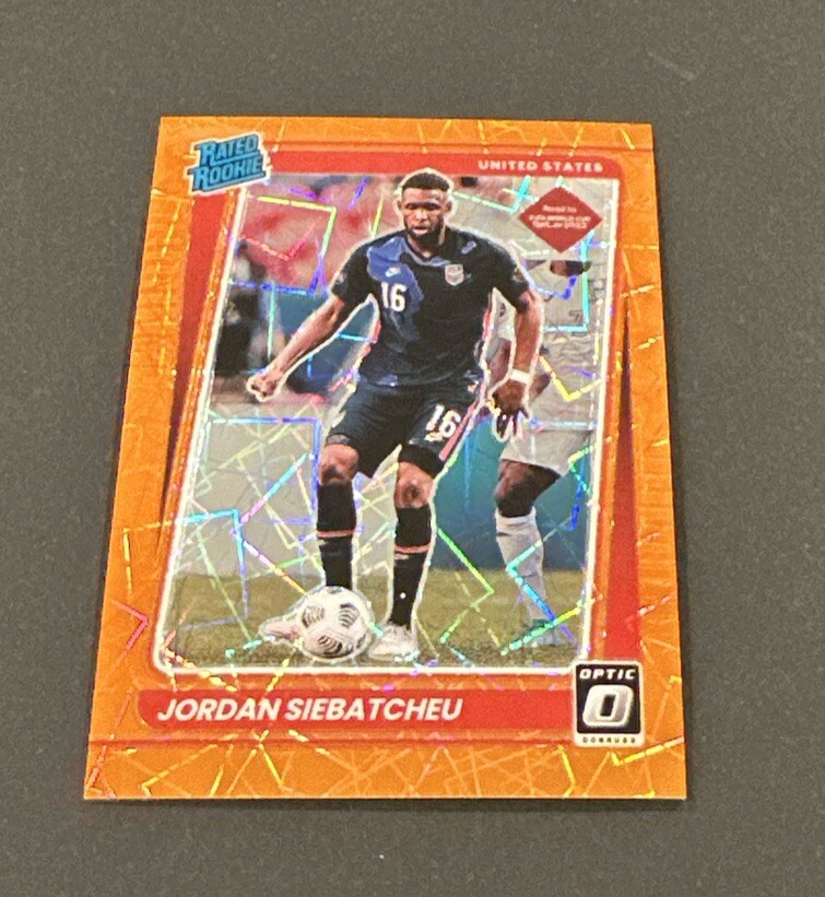 2021-22 DONRUSS OPTIC JORDAN SIEBATCHEU ORANGE VELOCITY PRIZM SP RC #’d 28/49!