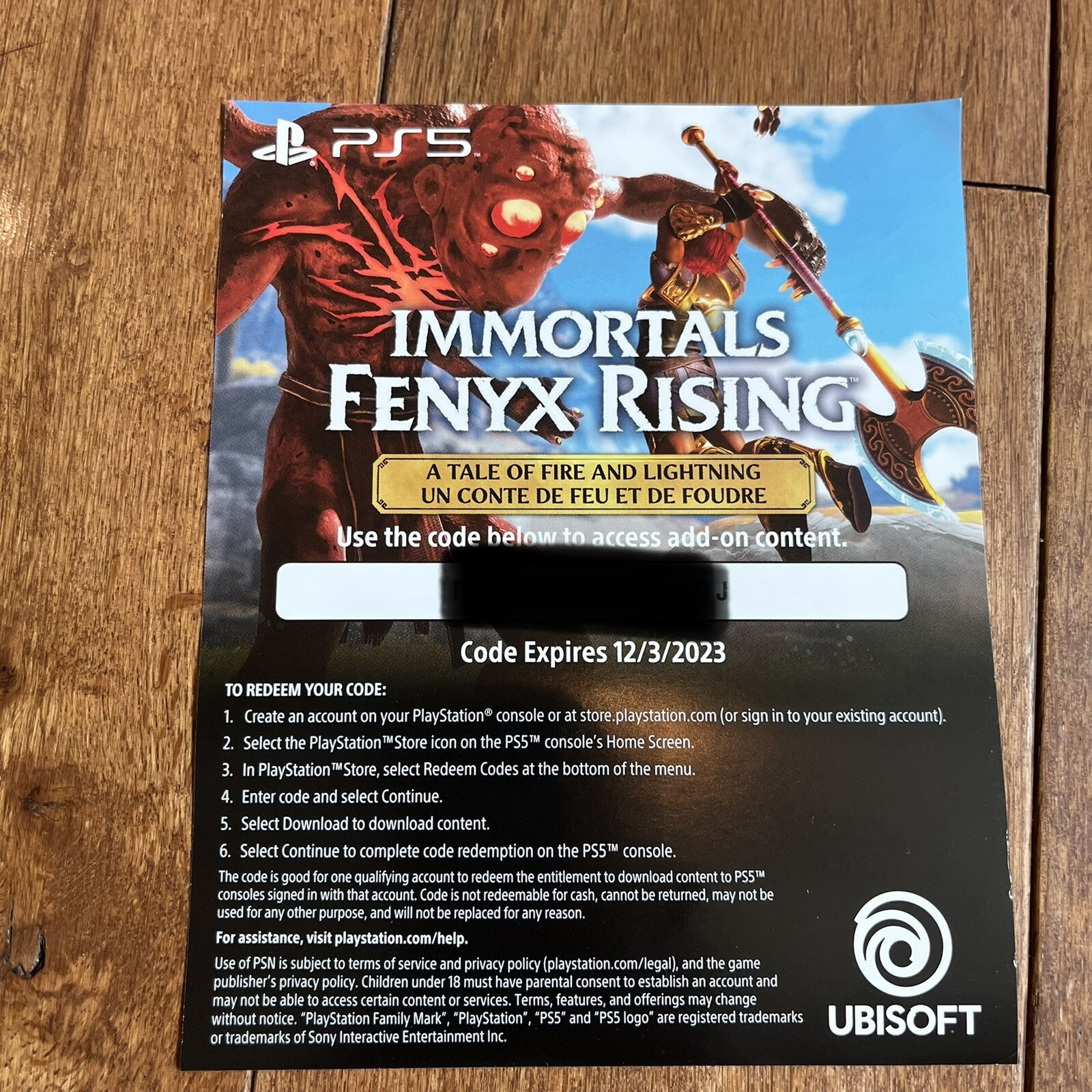 NEW! Immortals Fenyx Rising (Playstation 5 PS5) & Unused Bonus Code  887256110345 | eBay