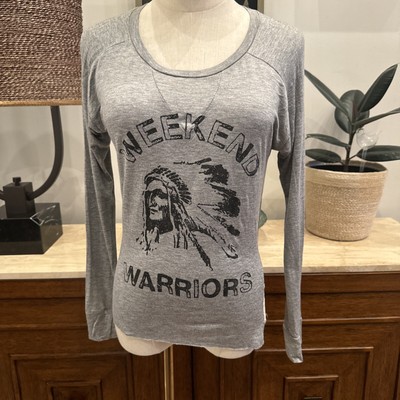 Weekend Warrior MGMT Womens Size Small Retro Brand T-Shirt Gray Made In USA
