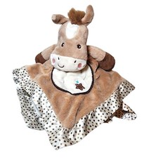 Douglas Baby Plush Pony Horse Lovey Satin Trim Stars Security Blanket Cowboy