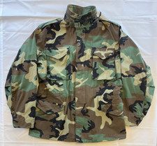 1999 Military M65 Woodland Camo Cold Weather Field Coat Jacket Men's Medium Long