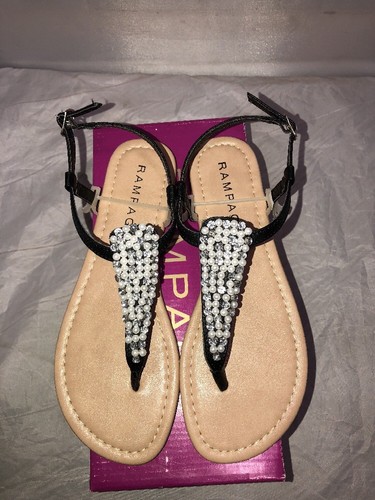 Rampage Women's Pindle Beaded Sandals Black Size 8M - Picture 2 of 3