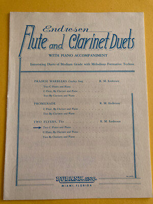 The Two Flyers, R.M. Endresen, for Two Flutes and Piano Acc.