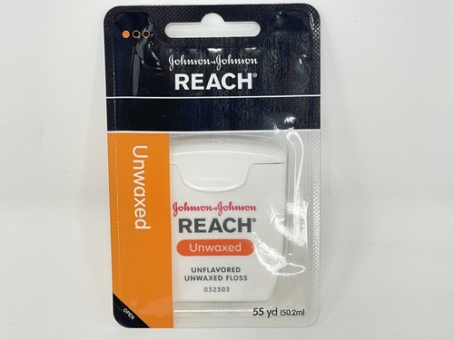Reach Floss Unflavored Unwaxed Johnson & Johnson Sealed 55 Yard Discontinued