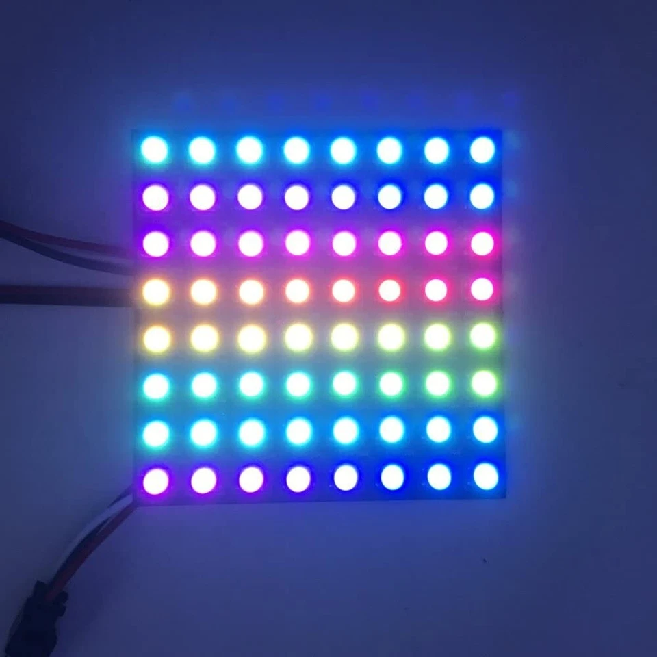 WS2812B RGB 16x16 8x8 Pixeles Panel Pantalla 1-5 Piezas Digital Flexible Programado 5V Foto 3 de 4