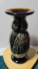 Beautiful John Byron Blown Swirl Art Glass Vase Signed Dated Vintage Excellent