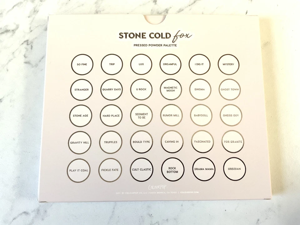 ColourPop STONE COLD FOX yeshadow Palette Pigment LARGE JUMBO BIG New in Box - Image 4 of 4