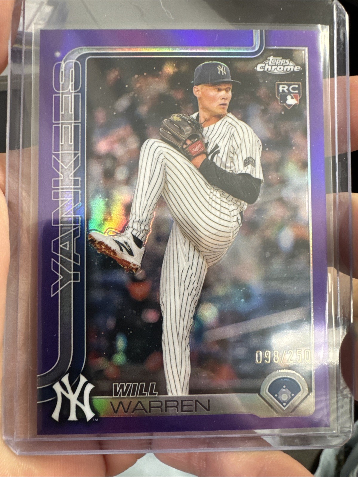 2025 Topps Chrome Will Warren #81 RC /250 Purple